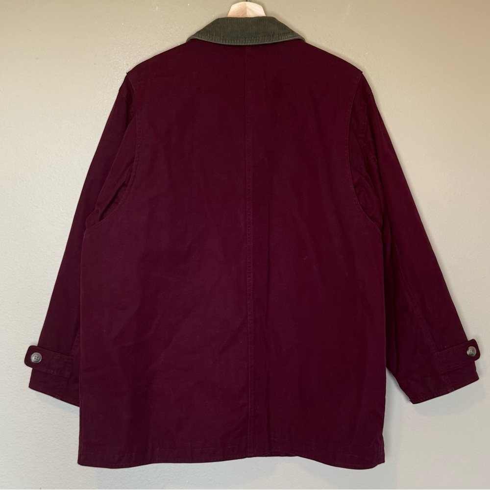 Lands' End Burgundy Plaid Chore Utility Jacket Size Large - Picture 4 of 5